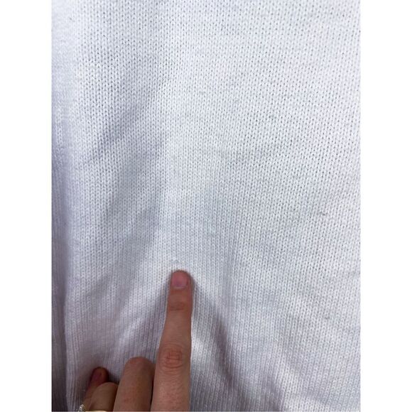 Between Me and You Cotton and Wool Blend Ivory Dark Gray Knit Loose Fit Sweater - Picture 7 of 9